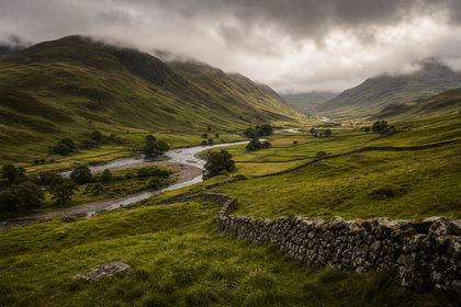 Irish countryside and copper pot stills