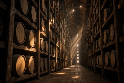 Kentucky bourbon rickhouse barrels