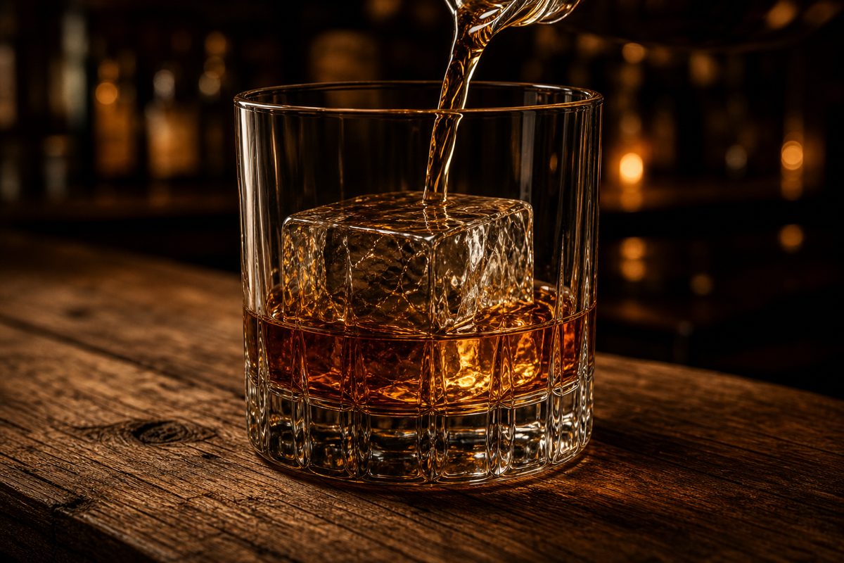 A neat pour of Wild Turkey 101 bourbon